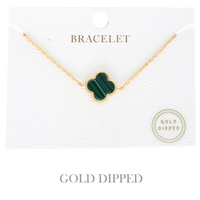 GOLD-DIPPED ENAMEL QUATREFOIL BRACELET