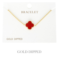GOLD-DIPPED ENAMEL QUATREFOIL BRACELET