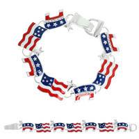 PATRIOTIC U.S. FLAG DONKEY MAGNETIC BRACELET