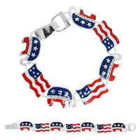 PATRIOTIC U.S. FLAG ELEPHANT MAGNETIC BRACELET