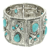 WESTERN PATTERN STEERHEAD TQ STRETCH BRACELET
