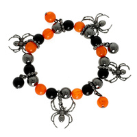HALLOWEEN SPIDER MULTI BEAD STRETCH BRACELET