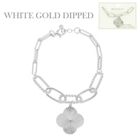 GOLD PLATED TEXTURED QUATREFOIL BRACELET