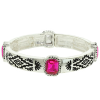 WESTERN AZTEC JEWELED PICTOGRAPH BRACELET