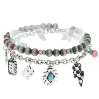 WESTERN GAMBLING THEME CHARM BRACELET