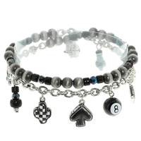 WESTERN LAYERED CHARM STRETCH BRACELET