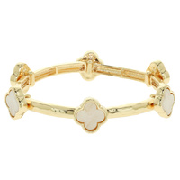 PEARLESCENT CLOVER STRETCH BRACELET