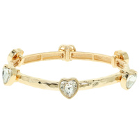 JEWELED HEART STATION HINGE BRACELET