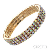 3 LINE RHINESTONE STRETCH BRACLELET