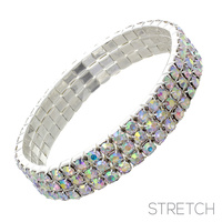 3 LINE RHINESTONE STRETCH BRACLELET