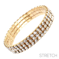 3 LINE RHINESTONE STRETCH BRACLELET