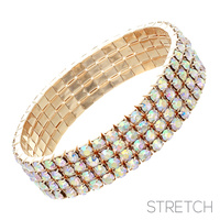 4 LINE RHINESTONE STRETCH BRACELET