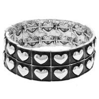 WESTERN BUBBLE HEART BEADED BRACELET