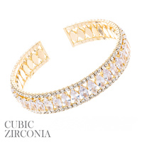 CZ EMBELLISHED CUFF BRACELET