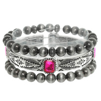 WESTERN CRYSTAL BEADED BRACELET SET