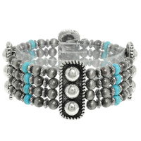 WESTERN ROUNDED RECTANGLE CONCHO BRACELET