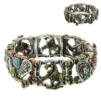 WESTERN SCENIC PANEL STRETCH BRACELET