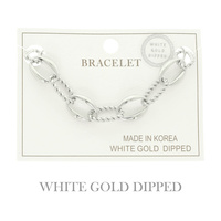 GOLD PLATED TEXTURED CHAIN BRACELET