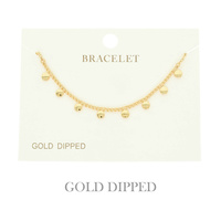 GOLD PLATED CHARM DISC BRACELET