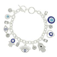 EVIL EYE THEME CHARM TOGGLE BRACELET