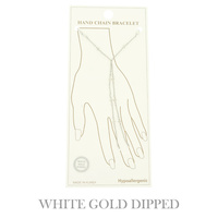 GOLD PLATED CROSS CHARM HAND BRACELET