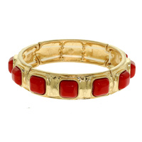 COLORED STONE STRETCH BRACELET