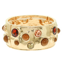 JEWELED HAMMERED FINISH BRACELET