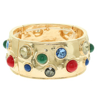 JEWELED HAMMERED FINISH BRACELET