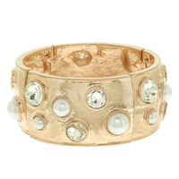 JEWELED HAMMERED FINISH BRACELET