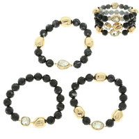 JEWELED FACETED BEAD STRETCH BRACELET