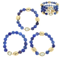 JEWELED FACETED BEAD STRETCH BRACELET