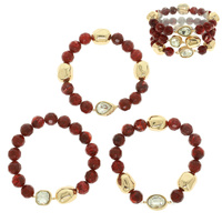 JEWELED FACETED BEAD STRETCH BRACELET