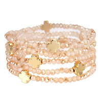 MULTI LAYER CROSS CHRAM BEAD BRACELET