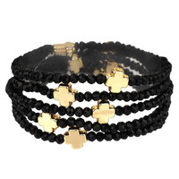MULTI LAYER CROSS CHRAM BEAD BRACELET