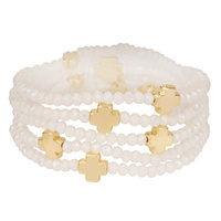 MULTI LAYER CROSS CHRAM BEAD BRACELET