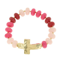 CROSS CHARM STRETCH BRACELET