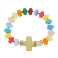 CROSS CHARM STRETCH BRACELET