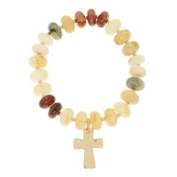 CROSS CHARM STRETCH BRACELET