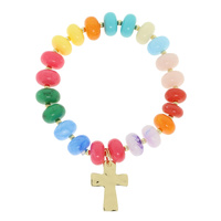 CROSS CHARM STRETCH BRACELET