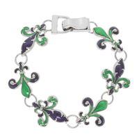 MARDI GRAS FLEUR DE LIS MAGNETIC BRACELET