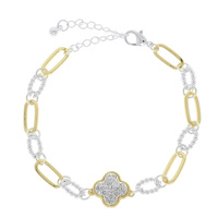 RHINESTONE PAVE CLOVER BRACELETS