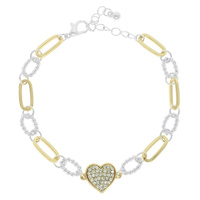 RHINESTONE PAVE HEART BRACELET