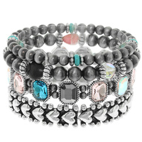 WESTERN HEART BEAD BRACELET SET