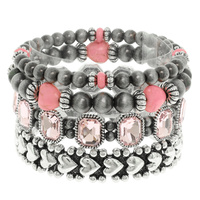 WESTERN HEART BEAD BRACELET SET