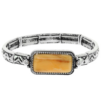 WESTERN RECTANGLE STONE BAR BRACELET