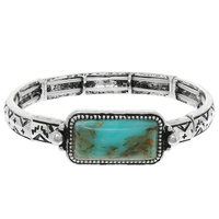 WESTERN RECTANGLE STONE BAR BRACELET