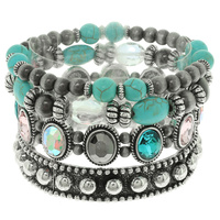 WESTERN MULTI LAYER BEADED BRACELET