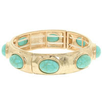 OVAL STONE HINGE BANGLE BRACELET