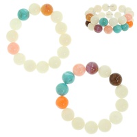 PASTEL STONE BEAD STRETCH BRACELET
