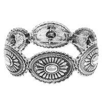 WESTERN OVAL CONCHO STRETCH BRACELET